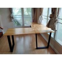 ราคา โต๊ะทำงานไม้จริงเข้ามุม ขาเหล็กสไตล์ loftโต๊ะไม้ยางแท้!! แข็งแรงมาก (10089390647)