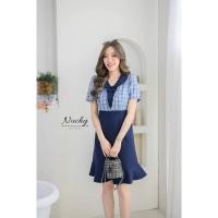 ราคา เดรสทำงานสีกรม ป้าย Nuchy size M (17096015942)