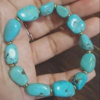 ราคา สร้อยข้อมือหินแท้ อริโซน่าเทอร์ควอยซ์ (Natural Arizona Turquoise beads bracelet) (1484537412)