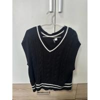 ราคา H&M V-NECK SWEATER VEST Black size Sมือหนึ่ง (29378979056)
