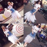 ราคา กระโปรงยีนส์แต่งชายมุ้ง (346395577)