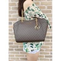 ราคา Michael Kors Jet Set Travel Chain Shoulder Tote Bag Brown MK 2018 Fall (9958925491)
