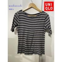 ราคา ยูนิโคล่#UNIQLO เสื้อยืดแขนห้าส่วน อก 38 นิ้ว ยาว 24 นิ้ว SIZE L สภาพดี ไม่มีตำหนิจ้า (29327777664)