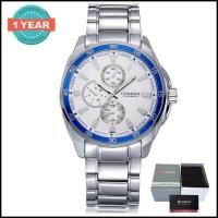 ราคา Curren นาฬิกาข้อมือผู้ชาย หน้าปัดตกแต่ง สายสแตนเลส รุ่น C8076 (2064204296)