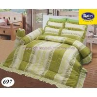 ราคา Satin ผ้าปูที่นอนคลาสิค#697 ชุดเครื่องนอน(ชุดผ้าปู+ผ้านวม ) ซาตินลาย Classic ผ้าปูที่นอนซาติน (764437303)