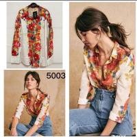 ราคา Kemeja เสื้อเชิ้ตลายดอก Zara (12502214485)