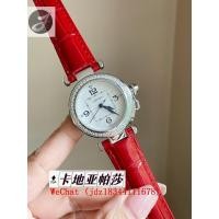 ราคา C.artier Pasha series นําเข้า Swiss quartz movement 316L สแตนเลสสตีลอิตาเลี่ยนสายหนังลูกวัว 35 มม.น (27776975343)