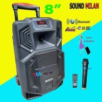 ราคา SOUND MILAN ลำโพงพกพา ลำโพงเอนกประสงค์ ดอก8นิ้ว มีบลูทูธ SUB SD Card FM มีไมค์โครโฟนไร้สาย 1ตัว รุ่น ML-T81 (23910689593)