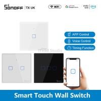 ราคา ITEAD SONOFF TX Wifi Wall Switches UK Touch Panel Wall Switch 1/2/3 Gang Wireless Light Switch Smar (25629556907)