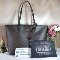 ราคา COACH F36658 REVERSIBLE CITY TOTE IN SIGNATURE COLOR : IMITATION GOLD/BROWN/BLACK (1017155098)