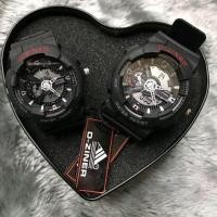 ราคา นาฬิกาคู่รัก D-Ziner collection สีดำ สินค้าของแท้ 100% มีไฟ ออโต้ไลท์ พร้อม กล่องเหล็กรูปหัวใจ (ได้นาฬิกา 2 เรือน) (1271967027)