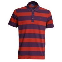 ราคา ARROW STRIPED COTTON POLO เสื้อโปโล ผ้าลายทาง สีแดงม่วง ทรง Smart MPCM218-DV (23265061625)