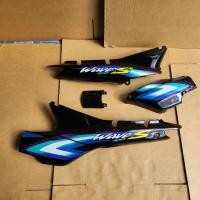 ราคา ชุดท้าย 4ชิ้น wave100s เวฟ 100 ตัวเก่า สีดำ ติดลายน้ำเงิน ปี2002 เฟรมรถ เวฟ110s (23881789416)