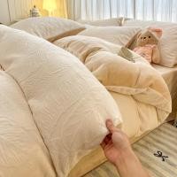 ราคา คลาสฤดูหนาวนมกำมะหยี่ชุดสี่ชิ้นกำมะหยี่สองด้านปะการังกำมะหยี่แผ่นผ้าสักหลาดผ้าห่มปกผ้าปูที่นอนผ้าปู (26321699996)