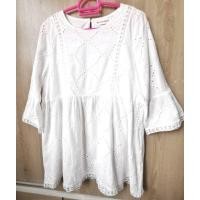 ราคา F118เสื้อสาวอวบลูกไม้ฉลุแขนกระดิ่ง (27801800169)