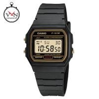 ราคา นาฬิกาข้อมือผู้ชายคาสิโอ ดิจิตอล Casio Digital สายเรซิ่น ขอบสีทอง รุ่น F-91W-9DG, F-91W-9, F-91W (26176207561)