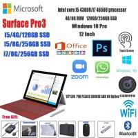 ราคา (แบตเตอรี่ใหม่)แล็ปท็อป Microsoft Surface Pro3 2 in 1 4/8/16GB RAM 64/128/256/GB SSD 12.3 นิ้ว Win10/11 ระบบ พร้อมหน้าจอสัมผัส WiFi /กล้อง /usb3.0/minidp/tf ca (26725255993)