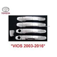 ราคา สีชุบโครเมี่ยม ครอบมือเปิดประตู Toyota Vios 2003 - 2016 โตโยต้า วีออส ครอบมือจับประตู ครอบมือดึงประตู ที่ดึงประตู (26222657766)