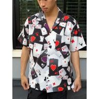 ราคา เสื้อเชิ้ตฮาวาย วินเทจ ผ้าไหมอิตาลี ลายไพ่ F47 (28522498013)