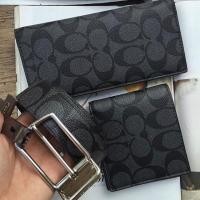 ราคา Coach Signature leather men wallet & belt (150808467)