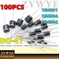 ราคา 100pcs 1N4001 1N4004 1N4007 Rectifier Diode In-line Diode 1A 100V 400V 1,000V IN4001 IN4004 IN4007 (29456873289)