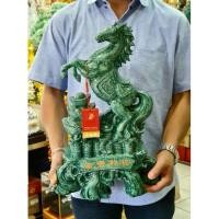 ราคา ม้ามงคลม้านำโชคม้านำความก้าวหน้าม้าลายหินสีหยกม้ายืนก้อนทองม้ายืนถุงทอง (9865527459)