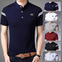 ราคา ใหม่บุรุษแขนสั้นบางฝ้ายเสื้อยืดแฟชั่นเสื้อโปโลผู้ชาย (9013825269)