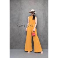 ราคา ชุดจั้มสูทแขนกุดผ้ายืดเนื้อไม่บางผิวอัดพลีทเป็นร่องเล็กๆทรงสวยป้ายMirrorsister jumpsuit ชุดทำงาน ชุดไปงาน ชุดกางเกง (4539906009)