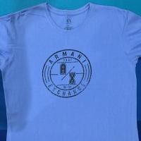 ราคา (พร้อมส่ง ของแท้) เสื้อยืดคอกลม Armani Exchange สีฟ้า (1938523912)