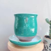ราคา cher.pot ชุดกระถางต้นไม้เซรามิคจิ๋ว + จานรอง ลาย #1 (2419291220)
