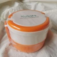ราคา กล่องข้าว kubota​ ปิ่นโต2ชั้นสีส้มขาว 10*15cm (18694332677)