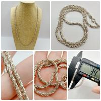 ราคา สร้อยคอเงินแท้ ลายสวย เส้นใหญ่ หนา 3.4 มม ยาว 19.5 ติ้ว (22988740218)