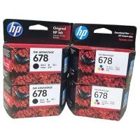 ราคา HP 678 ตลับหมึกแท้ HP CZ107AA 678Bk 2 กล่อง และ CZ108AA 678Co 2 กล่อง (591870248)