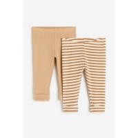 ราคา H&M(เอชแอนด์เอ็ม) กางเกงเลกกิ้งแบบปรับให้พอดีตัวได้แพ็ค 2 ชิ้น Infants 2-pack adjustable-fit legging 1107148_10 (28426620872)