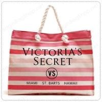 ราคา Victoria 's Secret Pink And White Striped Shopping Bag (279581933)