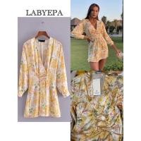 ราคา เดรสสีเหลืองลายดอก งานสไตล์ZARA (21439372247)