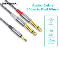 ราคา 3CPP SHOP แจ๊คต่อสัญญาณ AUX 3.5mm to 6.35mm Jack 3.5mm TSR to Dual 6.35mm TS Aux Audio Cable (26914682121)
