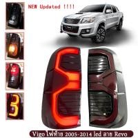 ราคา ไฟท้ายแต่ง Vigoไฟท้าย ไฟท้ายกรอบรมดำ for TOYOTA HILUX VIGO CHAMP 2005-2014 Smoke รวมชุดสายไฟ และหลอดไฟ (22083138376)