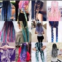 ราคา ผมเปีย ไหมถักผม เฉดสี ไหมถักเปีย ไหมไฟเบอร์ ไหมต่อผม ยาว 60cm 100g+ (พร้อมส่ง) (22135108414)