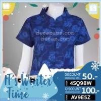 ราคา BM-135 เสื้อม่อฮ่อมคอจีน กัดลายกุหลาบโซ่ หญิงเข้ารูป แขนตรง กระดุมตรง (3305843666)