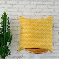 ราคา ปลอกหมอนอิงผ้าฝ้ายพิมพ์ลายไร้ซิป ลายมัดย้อมชิโบริ สไตล์มินิมอล ทรงสี่เหลี่ยม สีเหลือง ผลิตในประเทศไทย Cotton Pillow Case (6778746295)