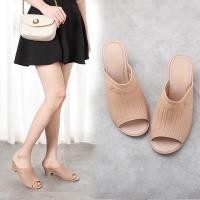 ราคา รองเท้าส้นสูง รองเท้าแตะสวมมีส้น สีพื้น มี 3 สี ดำ ครีม ชมพู รุ่น T030 (9602241957)