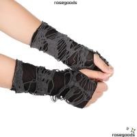 ราคา ROSE Arm Warmer Fingerless Long Gothic Black Halloween Gloves (7112632256)