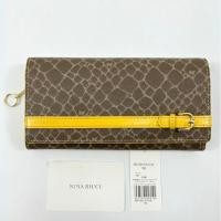 ราคา NINA RICCI Gray Beige Dark yellow Synthetic Leather Long Wallet (28871377291)