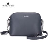 ราคา ของแท้ ส่งไวจากไทย David Jones Paris กระเป๋าสะพายแฟชั่น หนัง PU สำหรับสตรี สีน้ำเงินอมเทา (22824958968)
