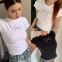 ราคา Hotgirl พร้อมส่งจากกทม ✨Y2K CROP TOP เสื้อยืดแขนสั้นคอกลมผู้หญิงสีขาวเสื้อครอปสั้นดัดโบว์เซ็กซี่ ทรงเข้ารูป (24869815833)