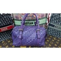 ราคา กระเป๋าหนังแท้งานสานทั้งใบทรีโทนม่วงแบรนด์แท้Foxerมือสอง (20427090134)