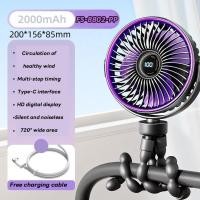 ราคา พัดลมรถเข็นเด็กรถเข็นเด็กปลาหมึกยักษ์พกพาขนาดเล็ก USB ชาร์จได้ (28828853951)