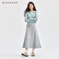 ราคา GIORDANO WOMEN Exposed seam half elastic waist fishtail long skirt 05464864 (25589570708)