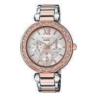 ราคา Casio Sheen นาฬิกาข้อมือผู้หญิง สายสหนังแท้ รุ่น SHE-3061SPG-7A - สีเงิน (1419788532)